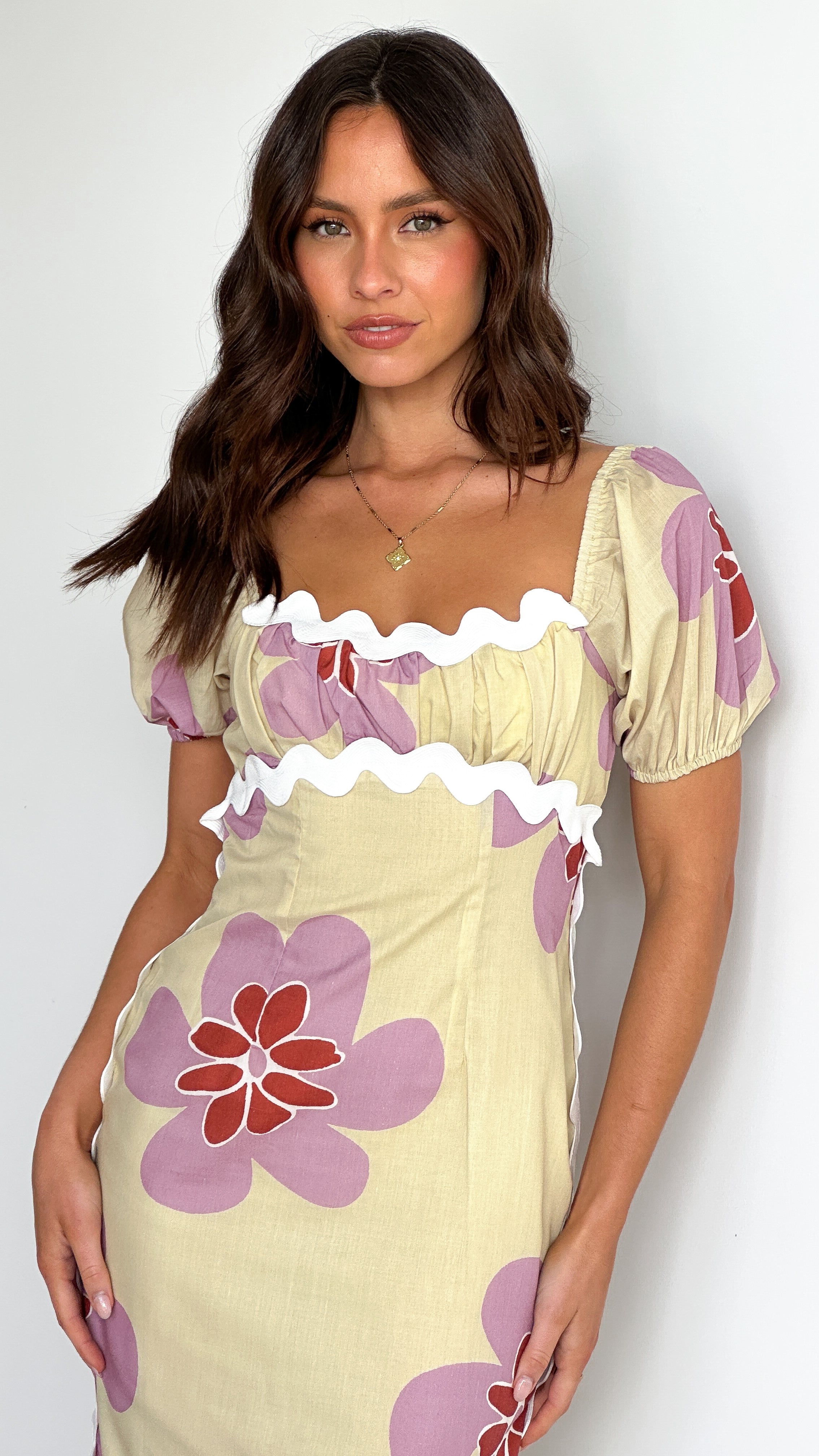 Seneca Maxi Dress - Butter/Pink Floral - Billy J
