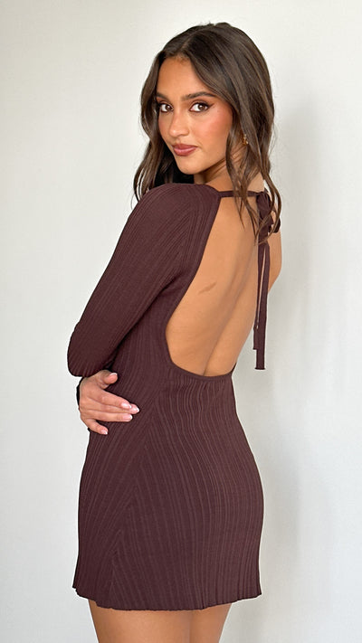 Load image into Gallery viewer, Aster Mini Dress - Chocolate - Billy J
