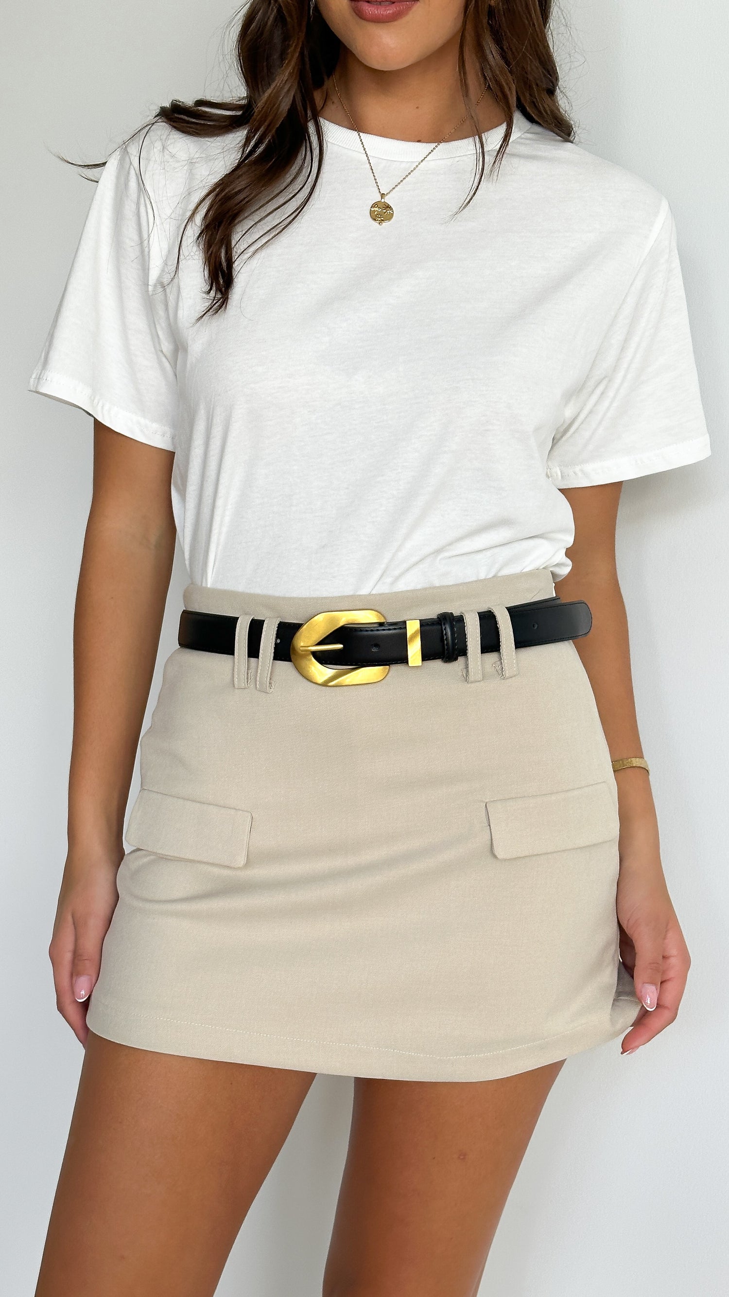 Hayley Mini Skort - Beige - Billy J