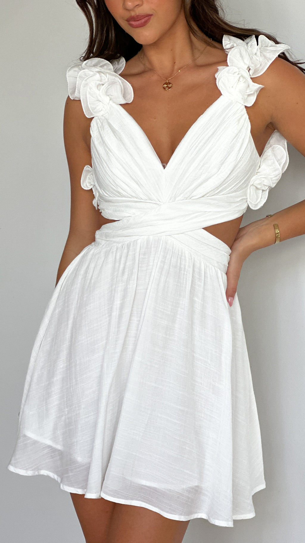Galilhai Mini Dress - White - Billy J