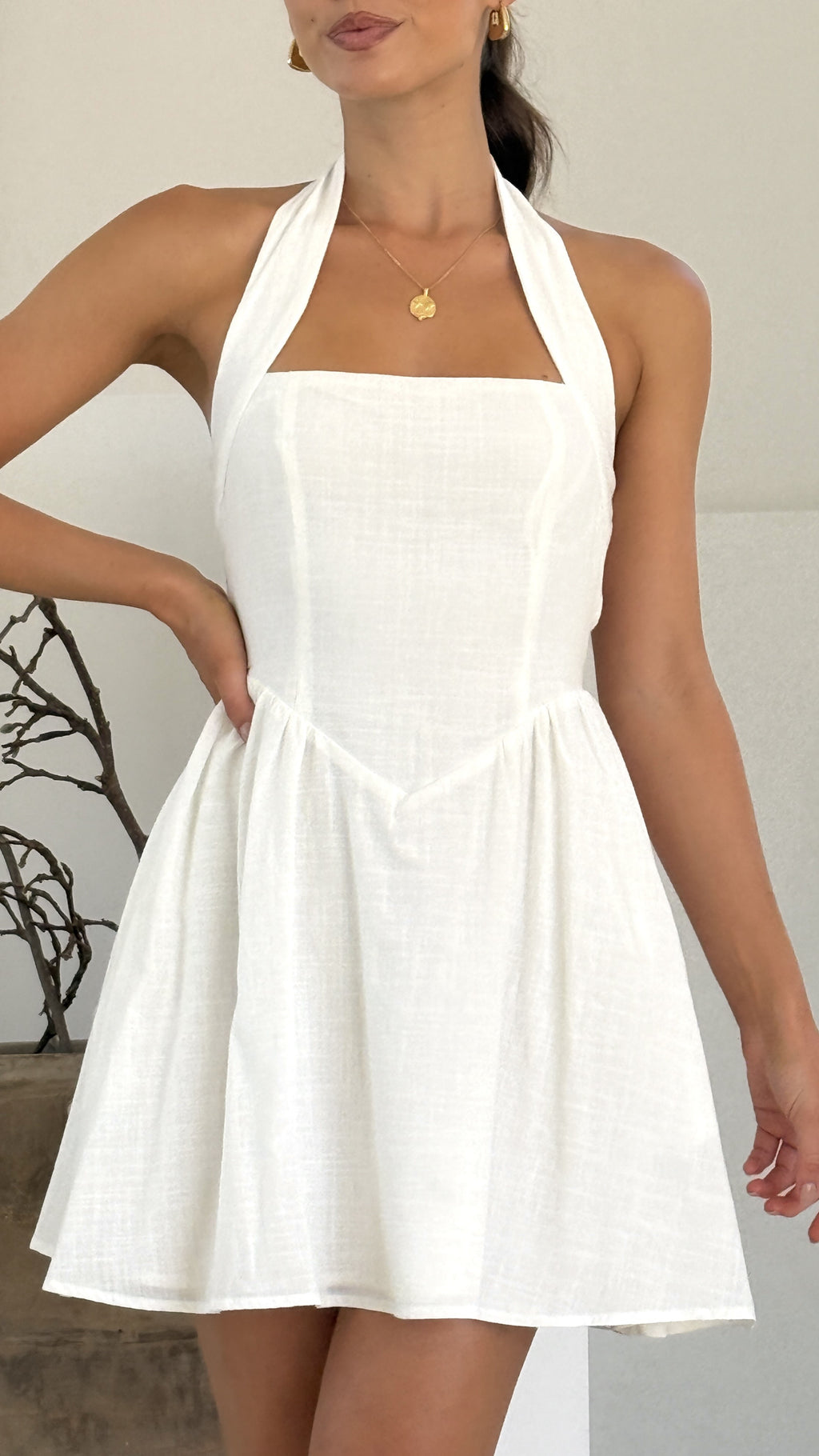 Peyton Mini Dress - White - Billy J