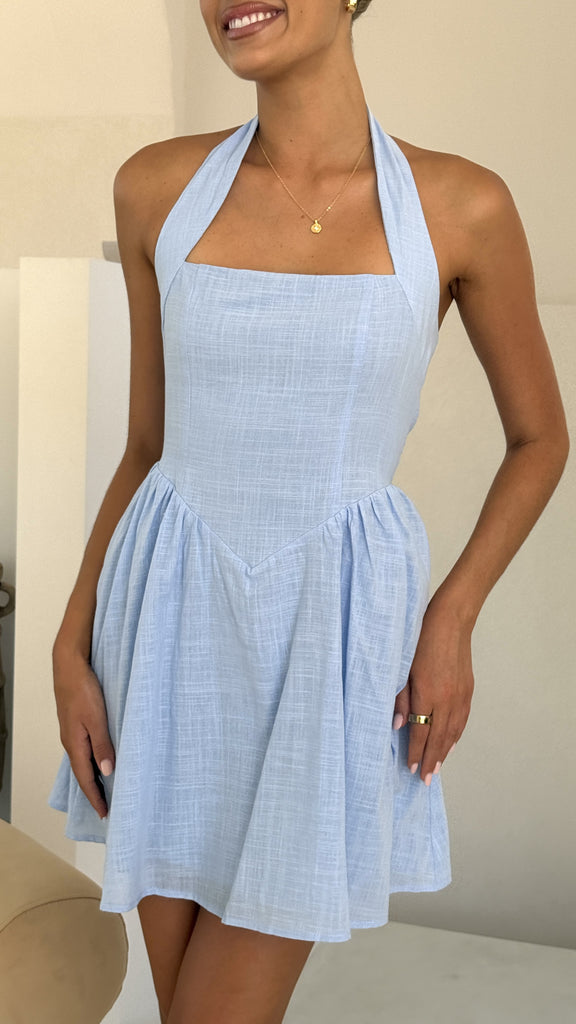 Peyton Mini Dress - Blue - Billy J