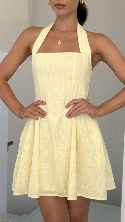 Load image into Gallery viewer, Peyton Mini Dress - Yellow - Billy J
