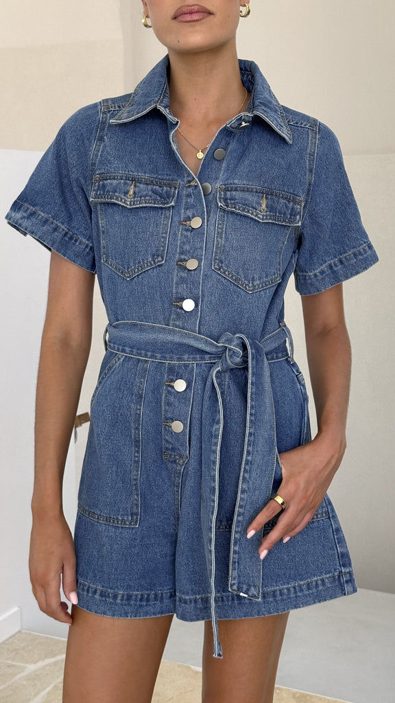 Emma Playsuit - Denim - Billy J