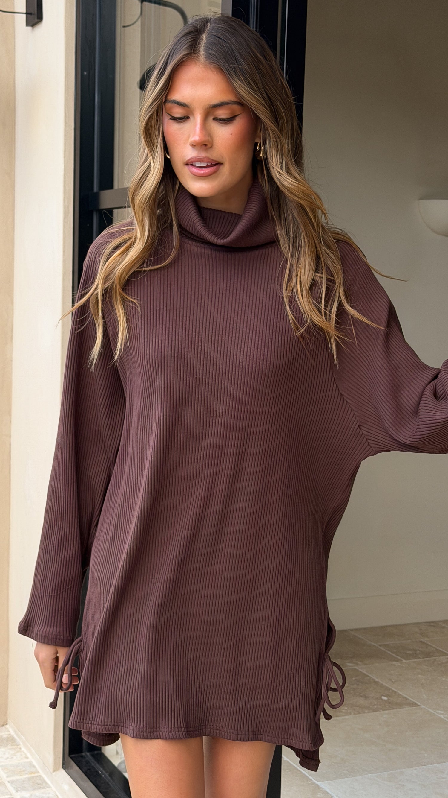 Ravio Oversized Rib Knit - Chocolate - Billy J