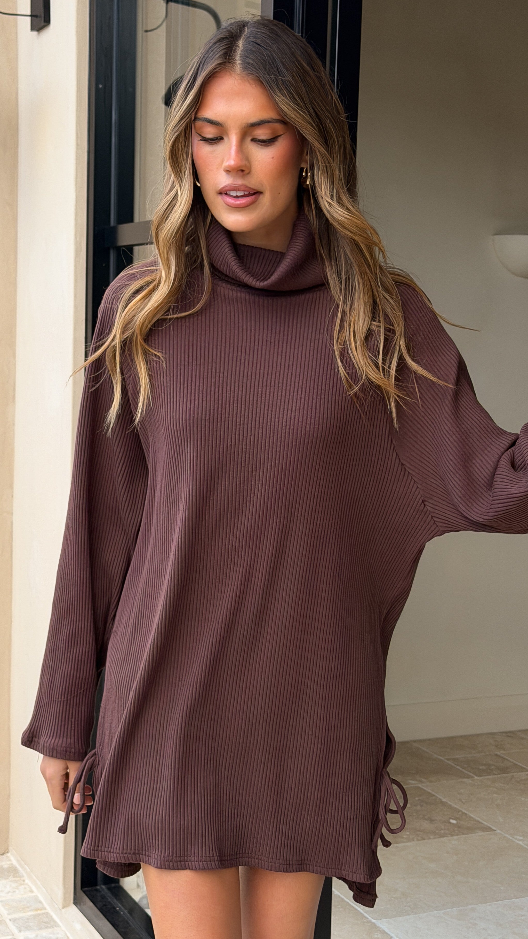 Ravio Oversized Rib Knit - Chocolate - Billy J