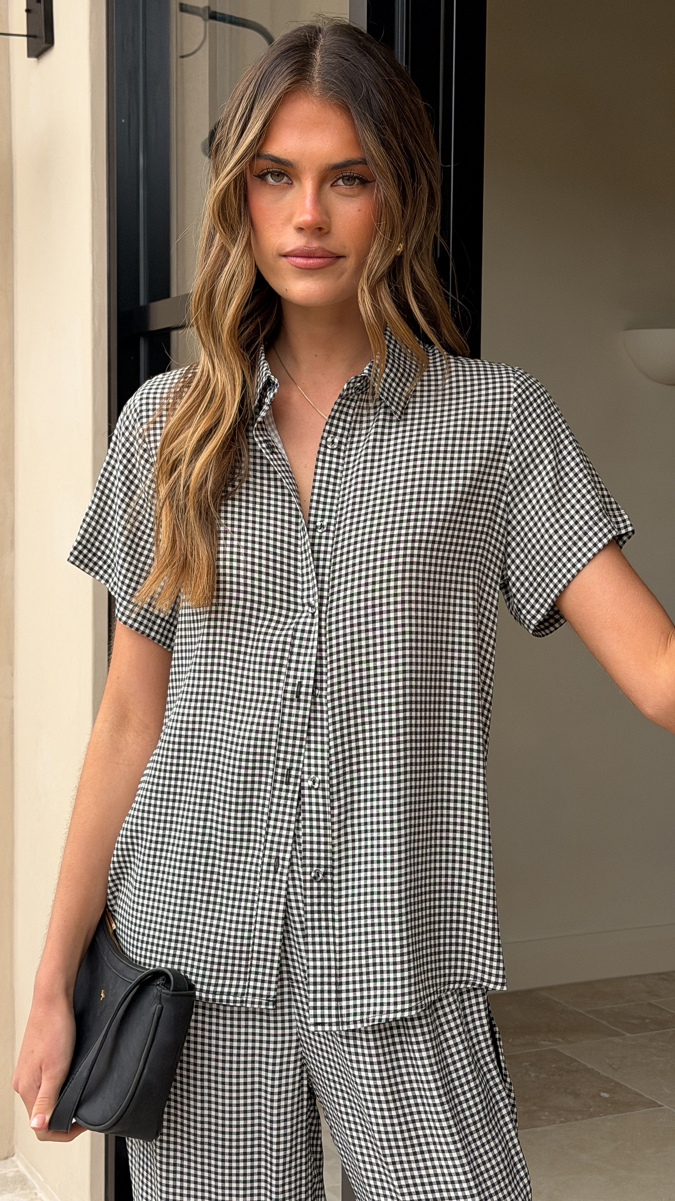 Zoelle Button Up Shirt - Black Gingham - Billy J