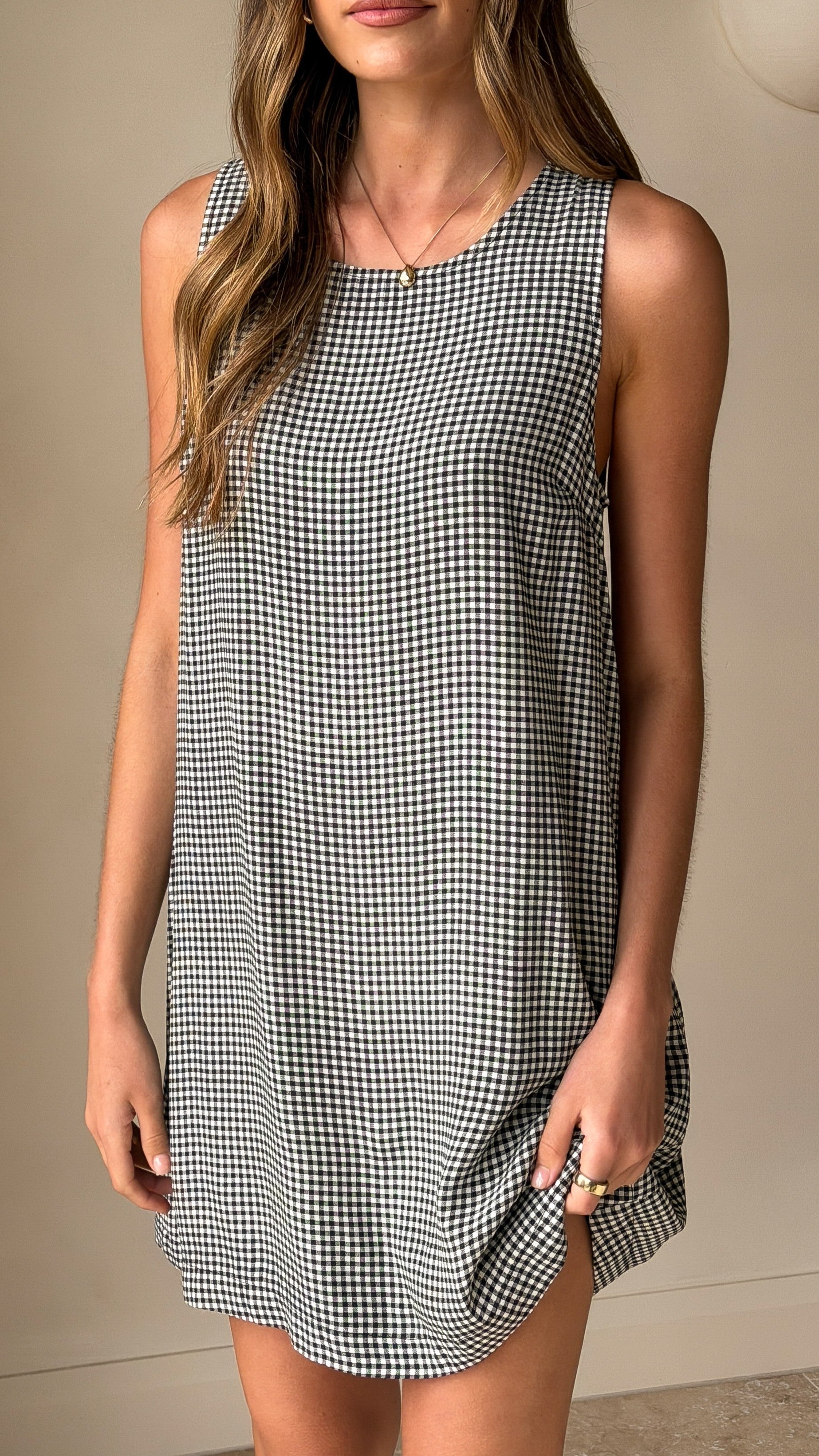 Zoelyn Mini Dress - Black Gingham - Billy J