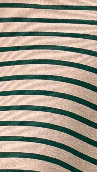 Flossie Long Sleeve Top and Shorts Set - Beige/Green Stripe - Billy J