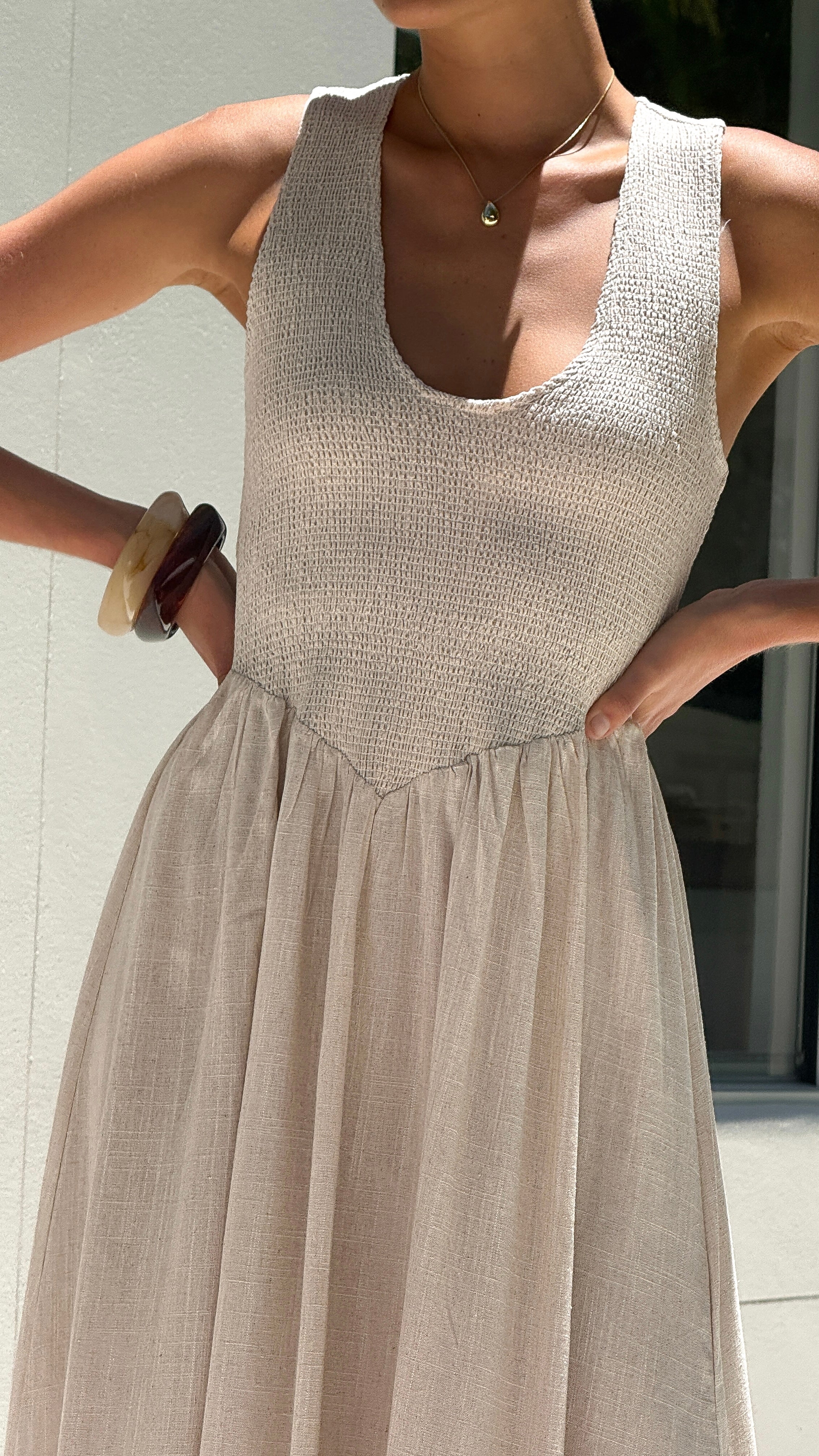 Amira Maxi Dress - Natural - Billy J