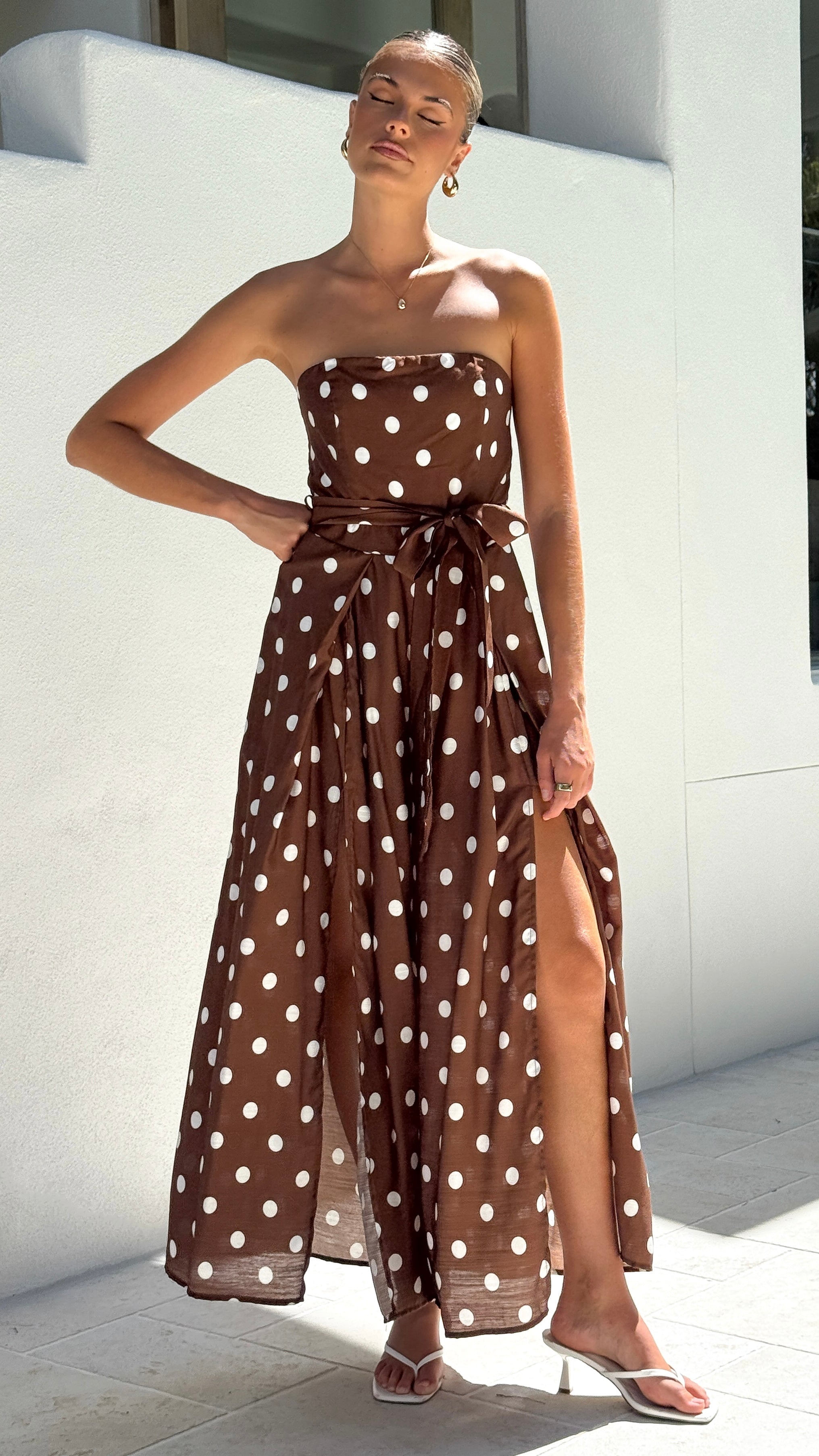 Astra Jumpsuit - Chocolate Polka - Billy J