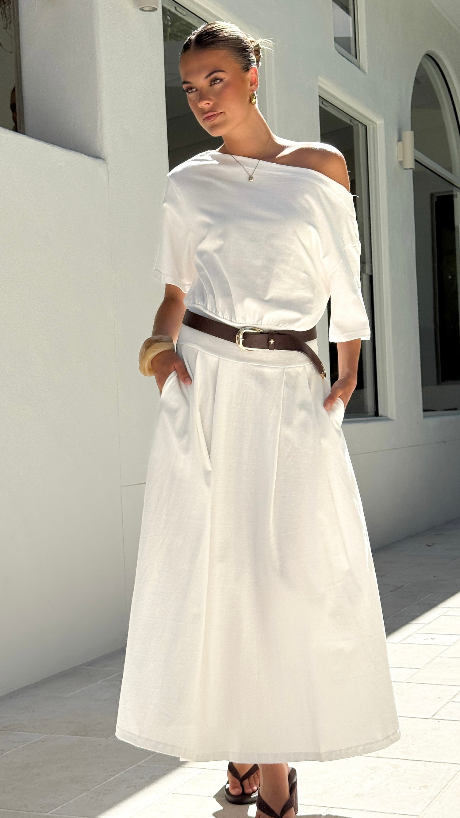 Aleski Maxi Dress - White - Billy J