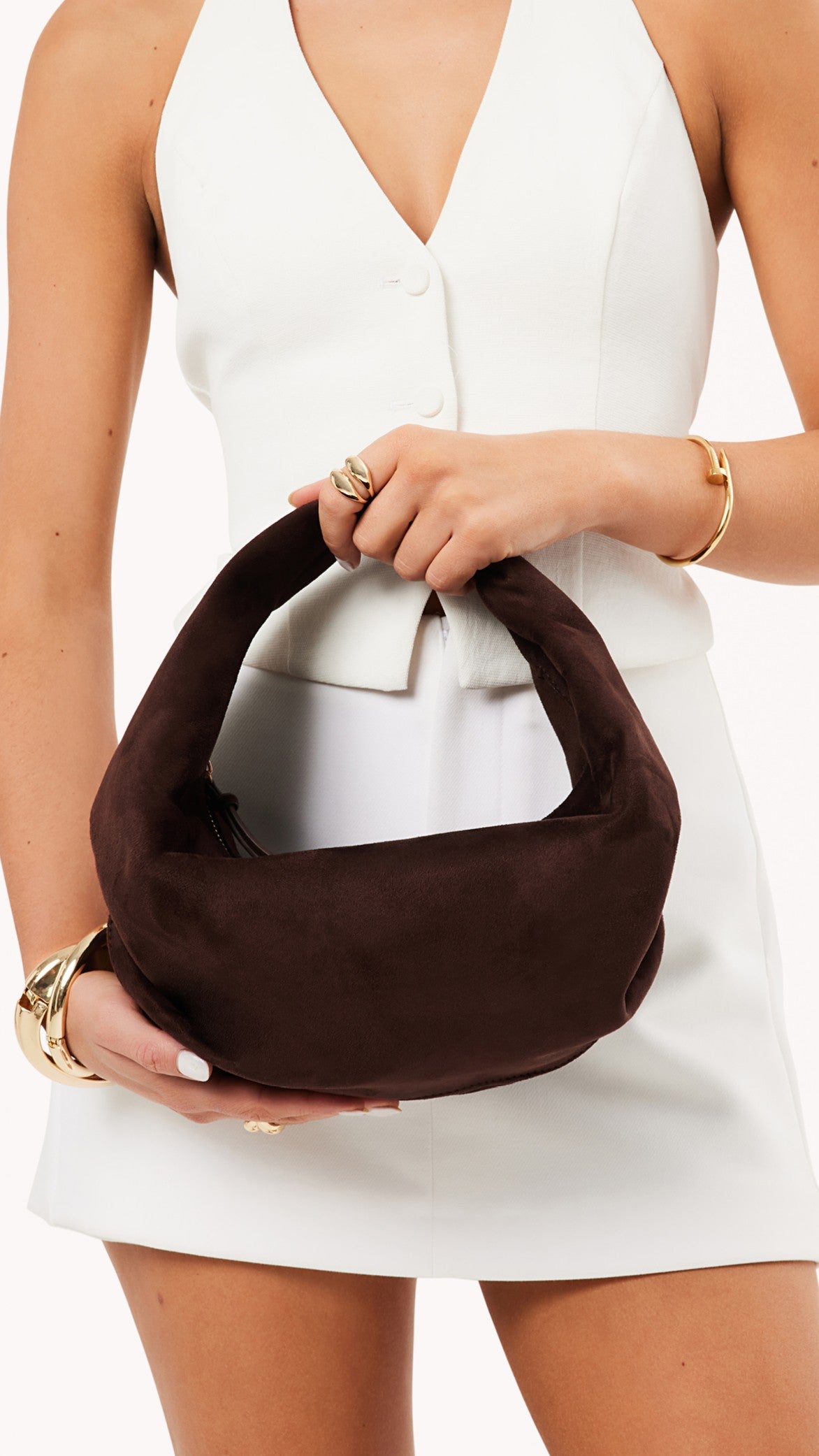 Renee Shoulder Bag - Chocolate Suede - Billy J