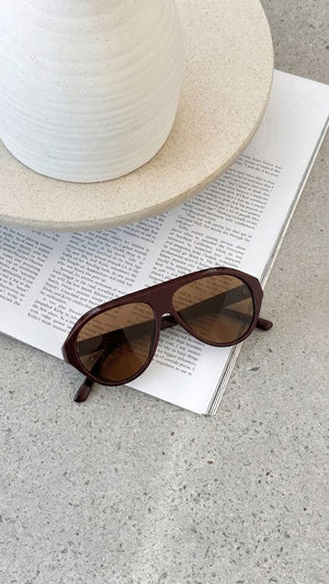Zaeli Sunglasses - Wine/Brown - Billy J