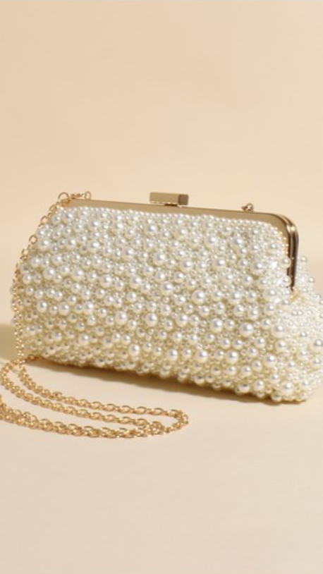 Norma Jean Faux Pearl Clutch Cream Gold Buy Women s Bags Billy J