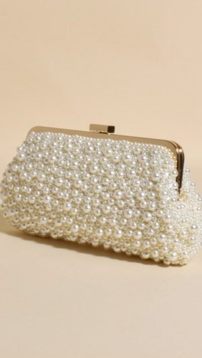 Load image into Gallery viewer, Norma Jean Faux Pearl Clutch - Cream/Gold

