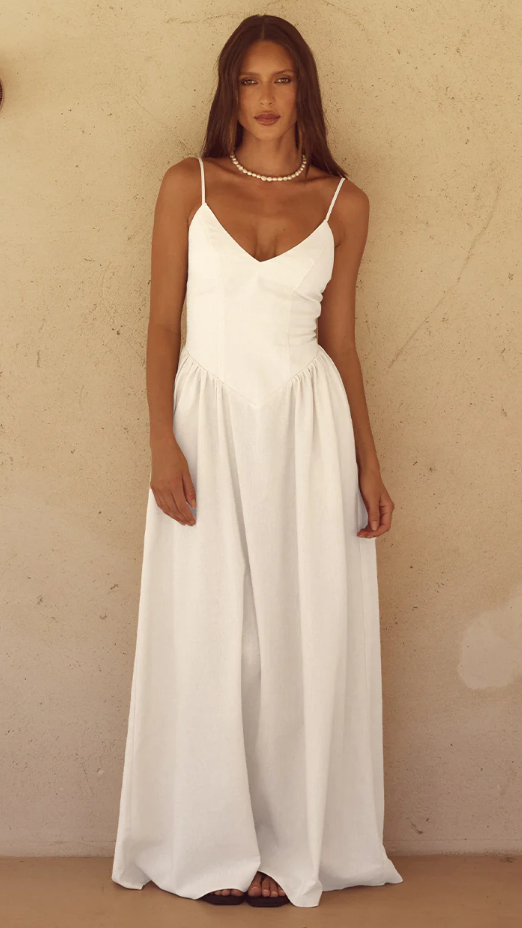 Zephy Maxi Dress - White - Billy J