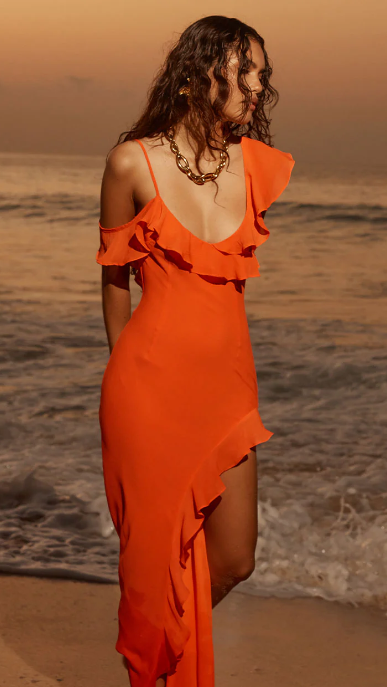 Load image into Gallery viewer, Dalia Maxi Dress - Tangerine - Billy J
