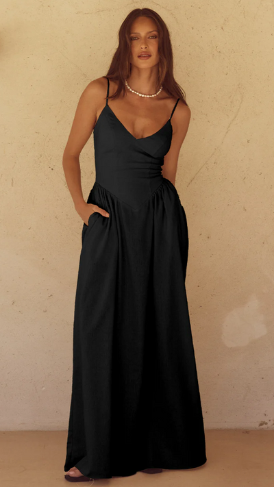 Load image into Gallery viewer, Zephy Maxi Dress - Black - Billy J
