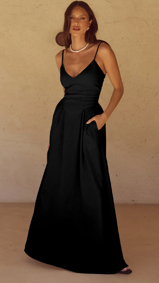 Zephy Maxi Dress - Black - Billy J