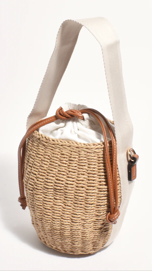 Cleo Woven Bucket Handbag - Natural / Tan - Billy J