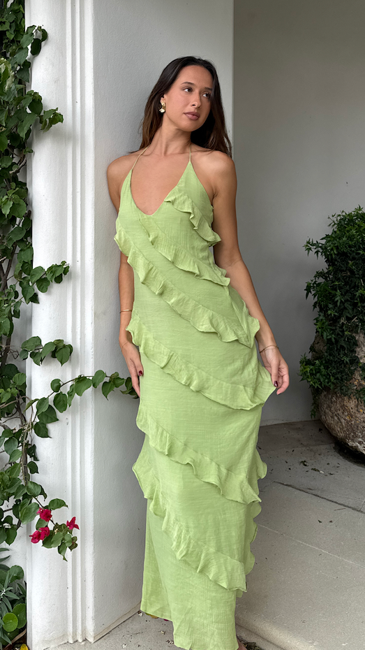 Sophia Maxi Dress - Lime