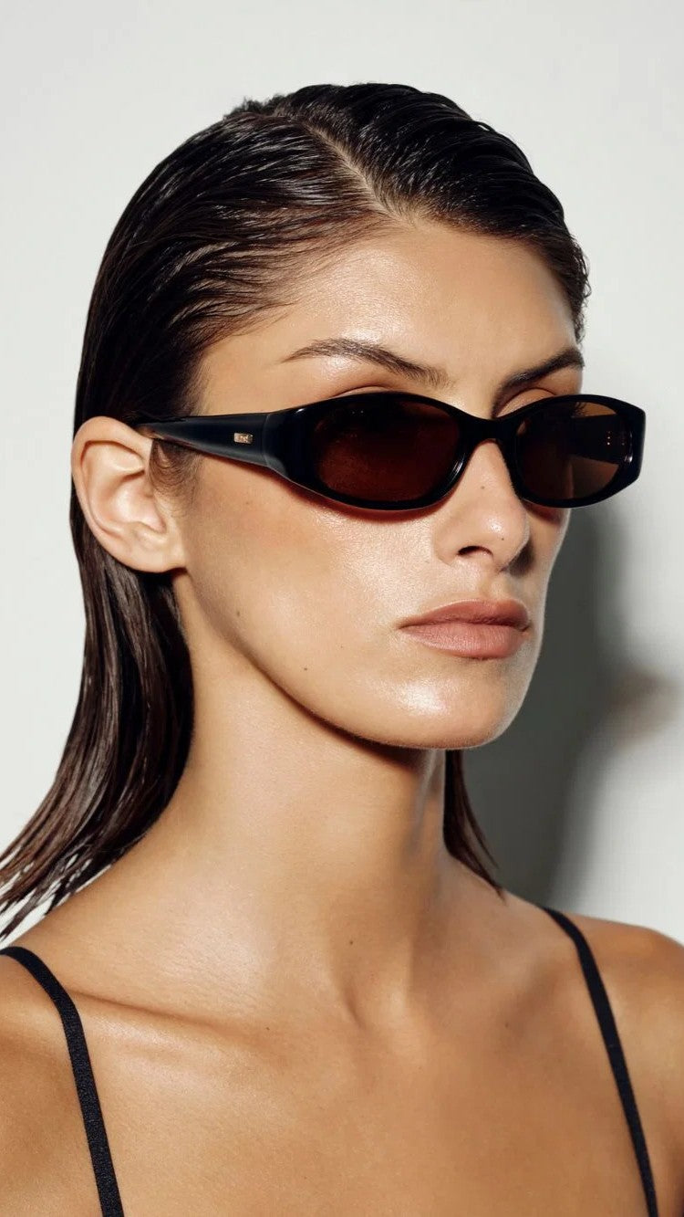 The Harlow Sunglasses - Black/Brown