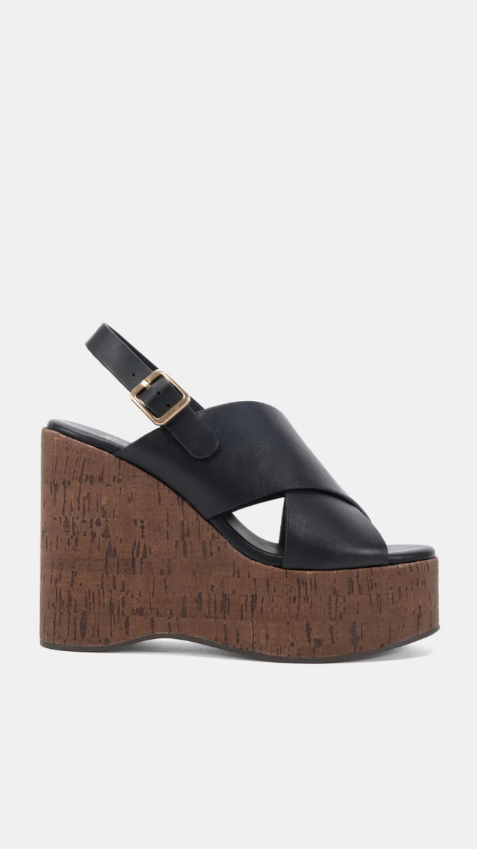 Bambola Wedge Heels - Black - Billy J