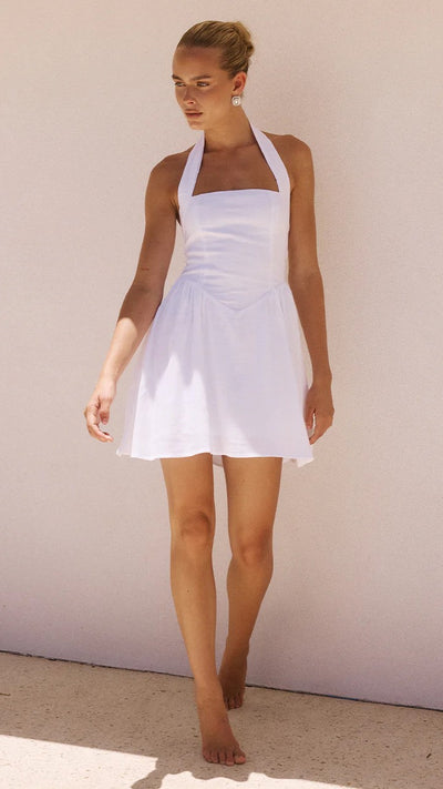 Load image into Gallery viewer, Solara Mini Dress - White - Billy J

