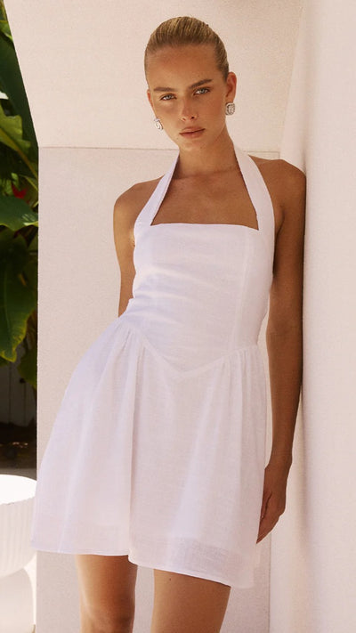 Load image into Gallery viewer, Solara Mini Dress - White
