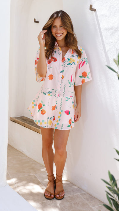 Load image into Gallery viewer, Aralyn Playsuit - Peach Limone
