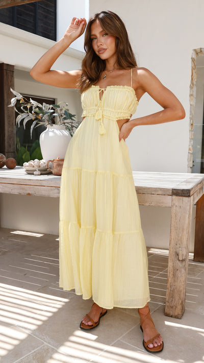 Load image into Gallery viewer, Vella Midi Dress - Lemon
