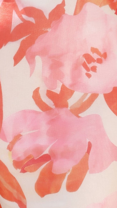 Load image into Gallery viewer, Alexa Midi Dress - Orange/Pink Floral
