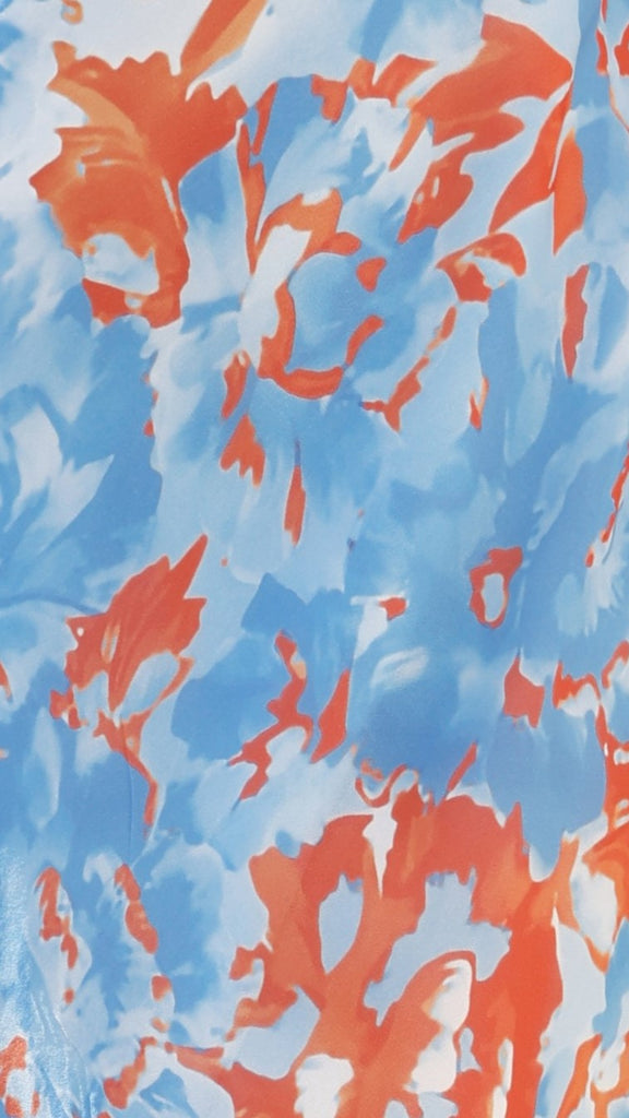 Margie Midi Dress - Blue/ Orange Floral