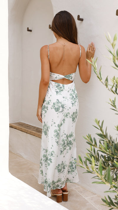 Load image into Gallery viewer, Margie Midi Dress - Green Floral - Billy J
