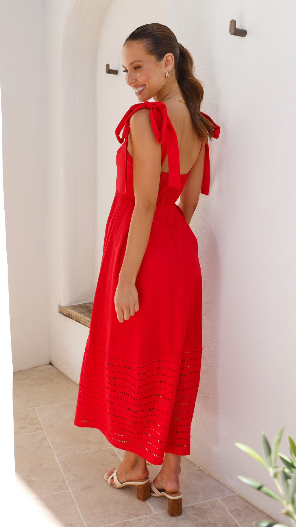 Norali Midi Dress - Red