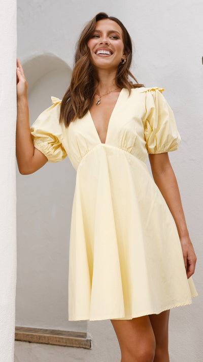 Load image into Gallery viewer, Celine Mini Dress - Yellow
