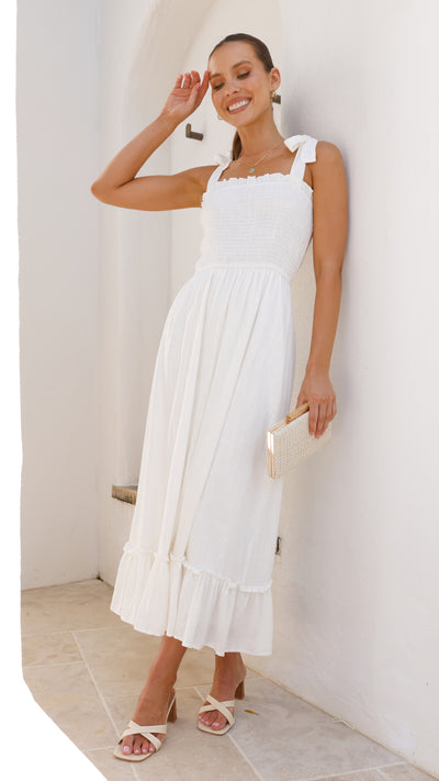 Load image into Gallery viewer, Cely Midi Dress - White

