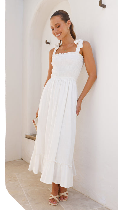 Load image into Gallery viewer, Cely Midi Dress - White
