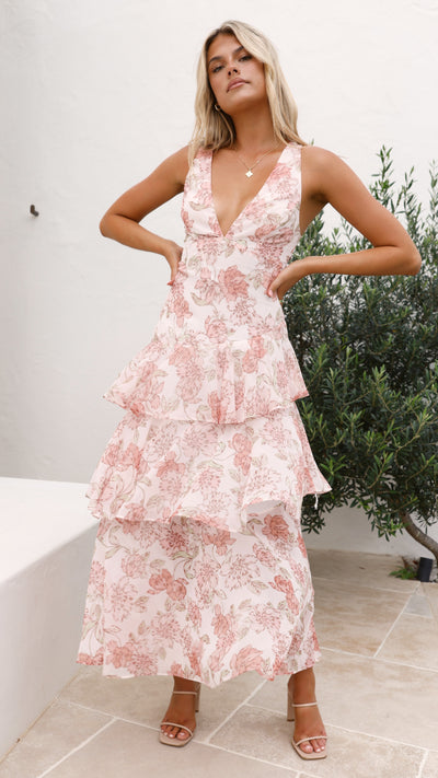 Load image into Gallery viewer, Adalinde Maxi Dress - Peach Floral

