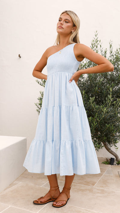 Load image into Gallery viewer, Avery Midi Dress - Light Blue
