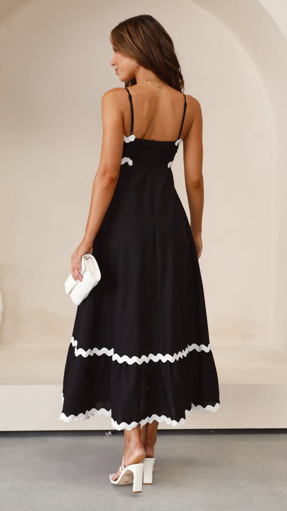 Brodey Midi Dress - Black / White