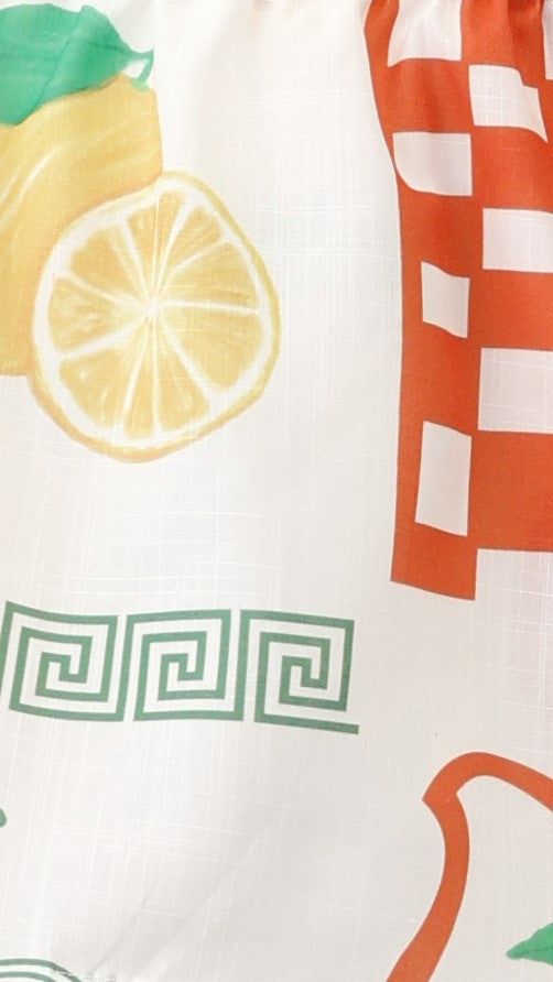Bailus Top and Shorts Set - Lemon / Papaya Print