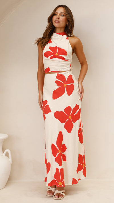 Load image into Gallery viewer, Nicole Maxi Skirt - Hibiscus
