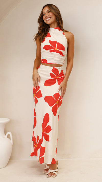 Load image into Gallery viewer, Nicole Maxi Skirt - Hibiscus
