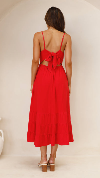 Load image into Gallery viewer, Sophila Midi Dress - Red
