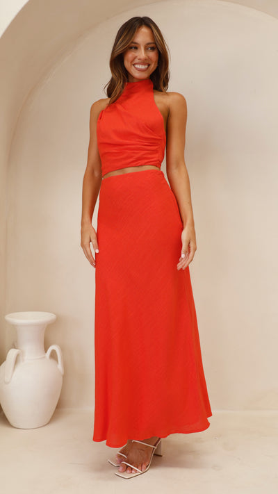 Load image into Gallery viewer, Nicole Maxi Skirt - Red - Billy J
