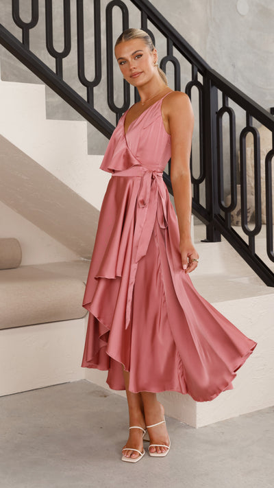 Load image into Gallery viewer, Gabriella Midi Dress - Baked Rose - Billy J
