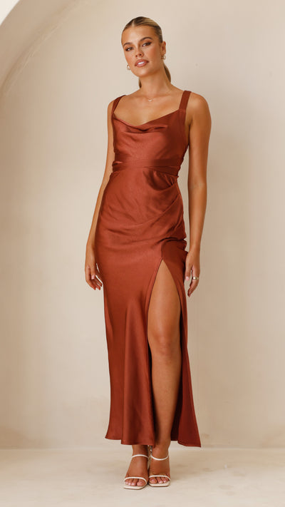 Load image into Gallery viewer, Zendaya Maxi Dress - Rust
