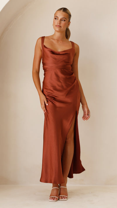 Load image into Gallery viewer, Zendaya Maxi Dress - Rust
